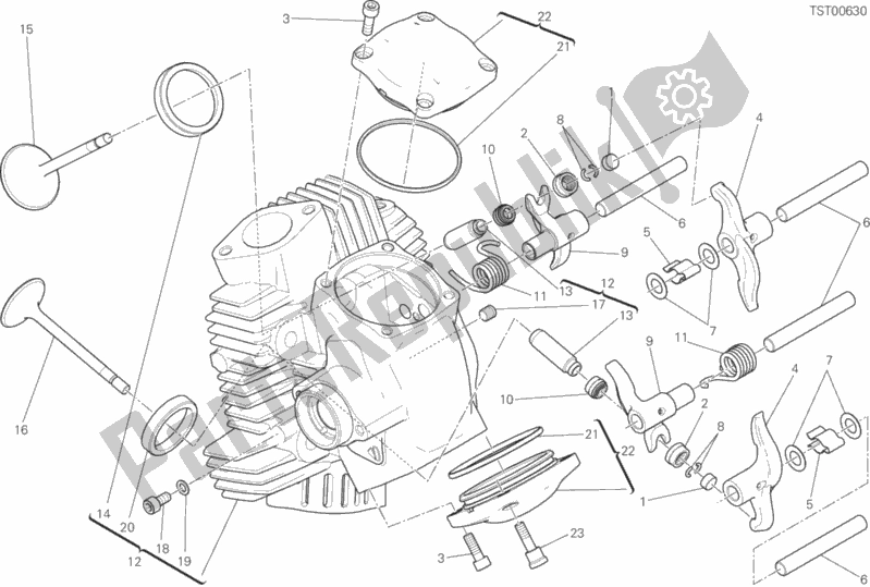 Toutes les pièces pour le Tête Horizontale du Ducati Scrambler Icon USA 803 2019